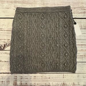 Astr Gray Cable Knit Mini Skirt